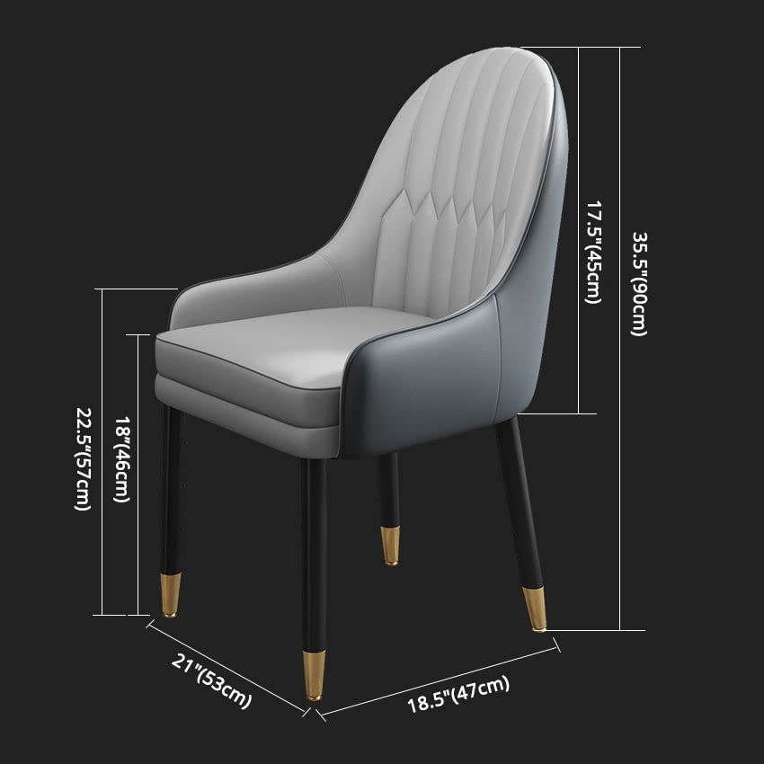 Light Gray Black Set of 2 Dining Chairs O219