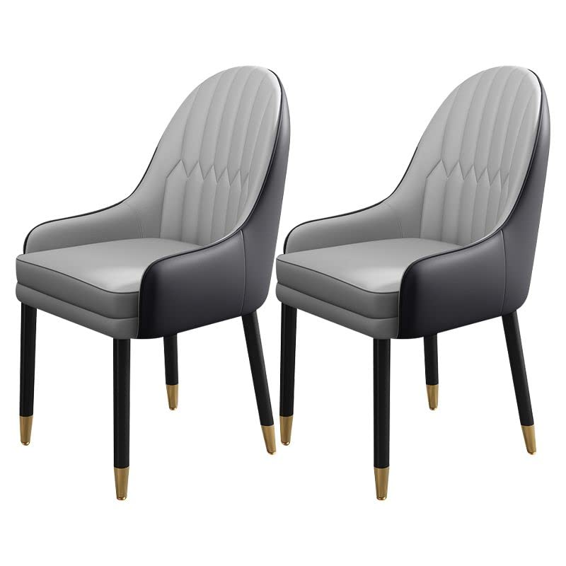 Light Gray Black Set of 2 Dining Chairs O219