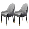 Light Gray Black Set of 2 Dining Chairs O219