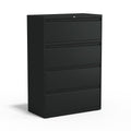 4 Drawer Black Lateral File Cabinet Q82050