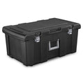 23 Gallon Lockable Storage Tote with Wheels Black V408521