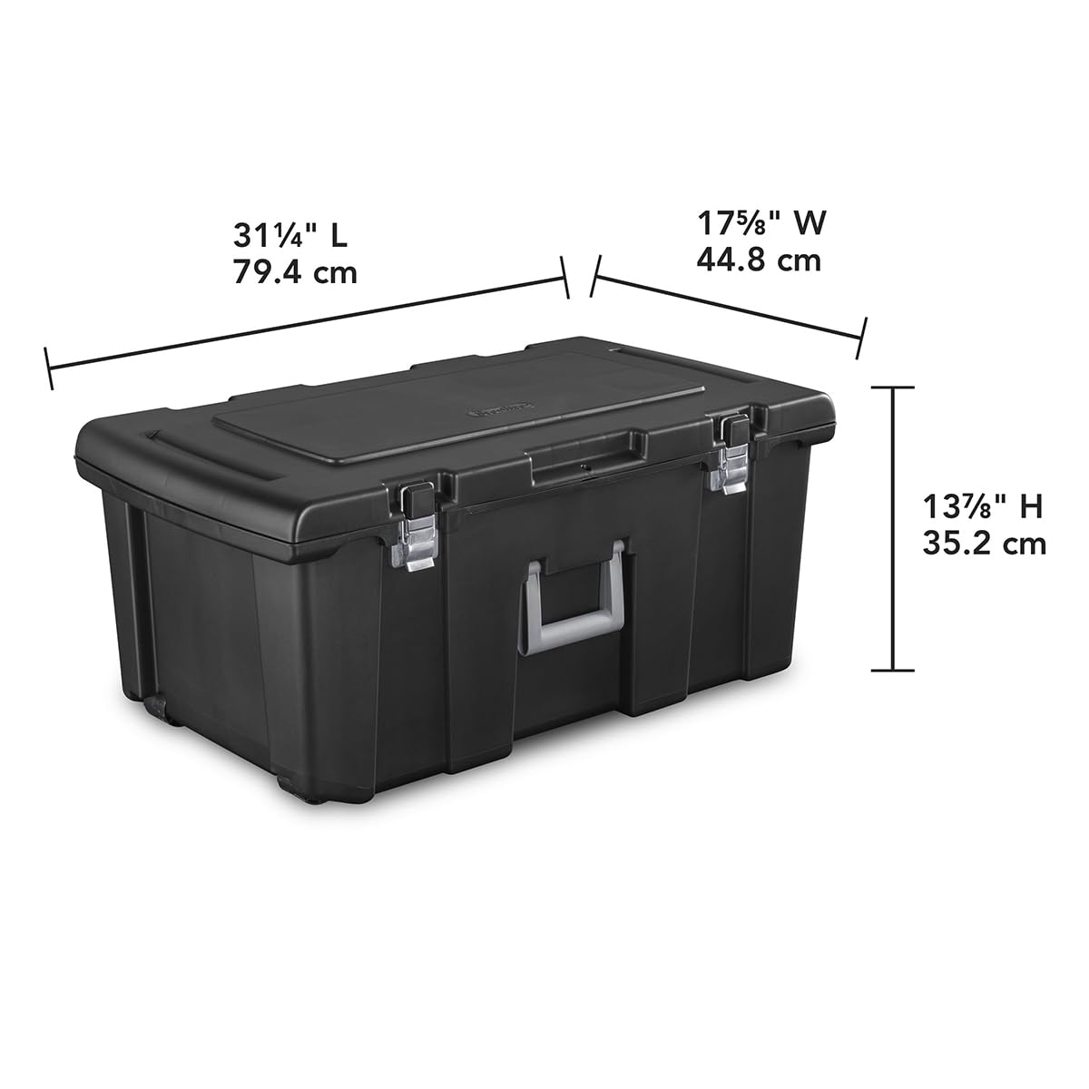 23 Gallon Lockable Storage Tote with Wheels Black V408521