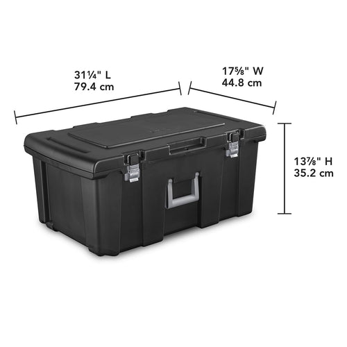 23 Gallon Lockable Storage Tote with Wheels Black V408521