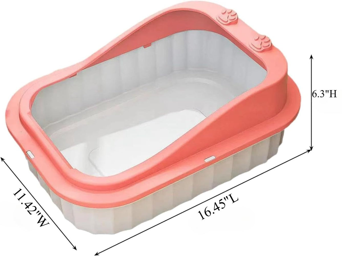 Semi Enclosed Anti Splash Cat Litter Tray E5403
