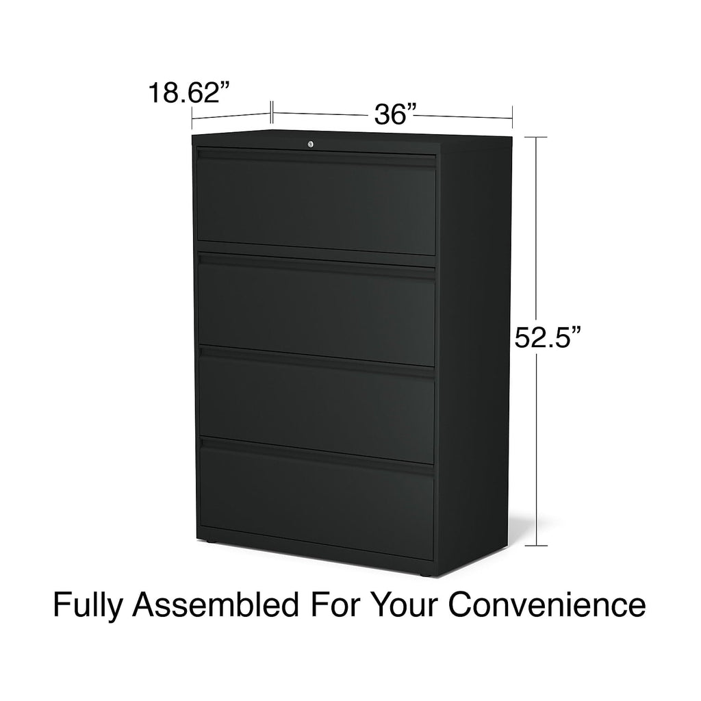 4 Drawer Black Lateral File Cabinet Q82050