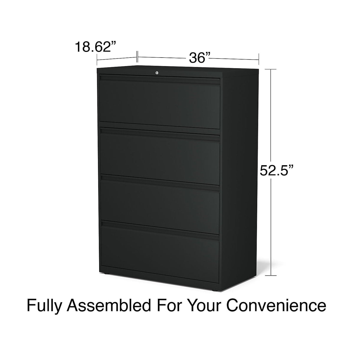 4 Drawer Black Lateral File Cabinet Q82050