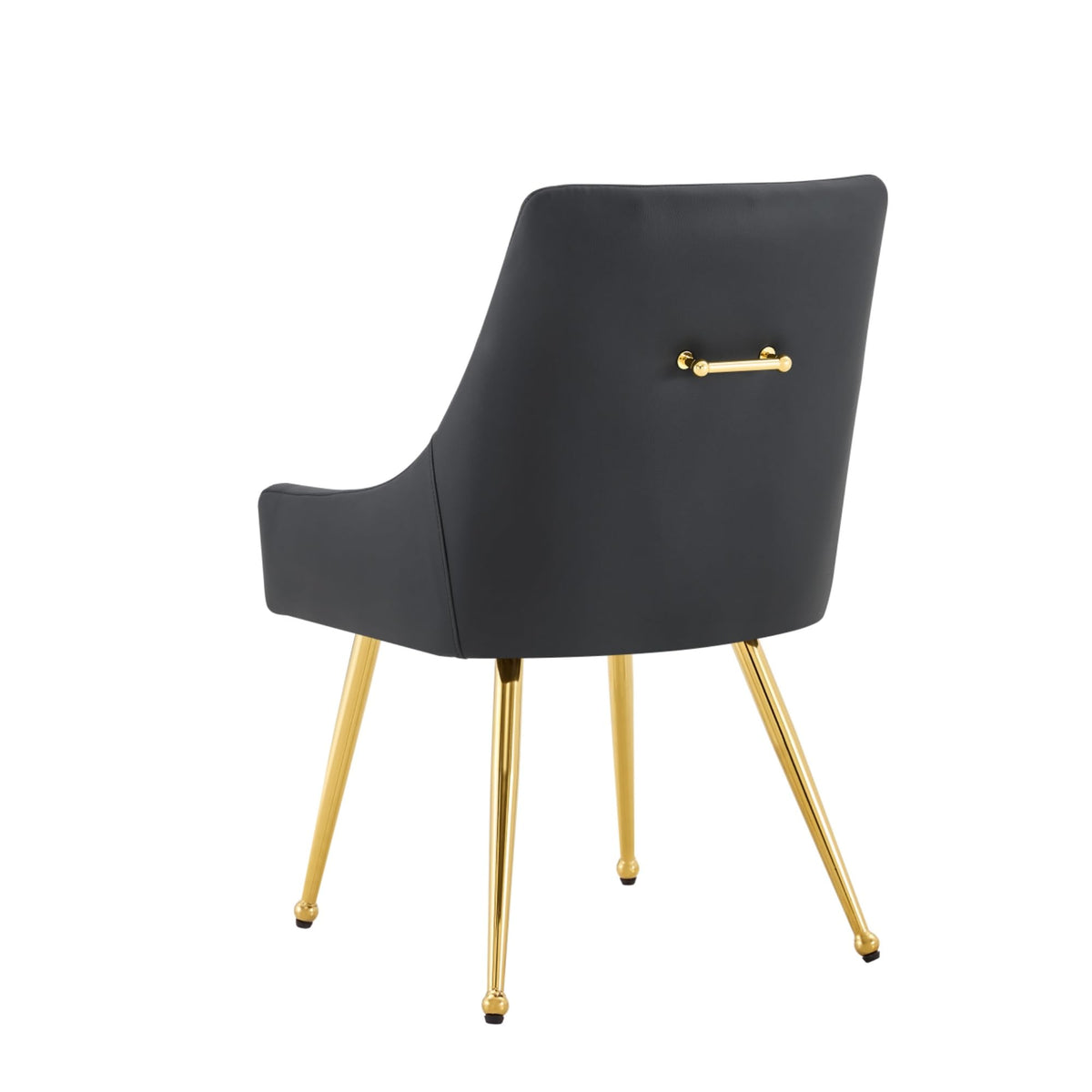 Black Leather Upholstered Dining Chair Set of 2 F67298