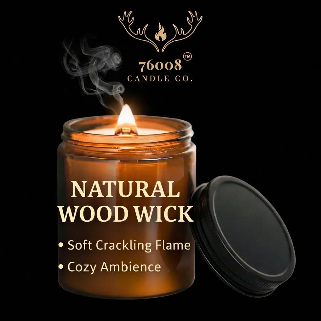 Leather & Whiskey Scented 16 oz Soy Wax Candle J7674