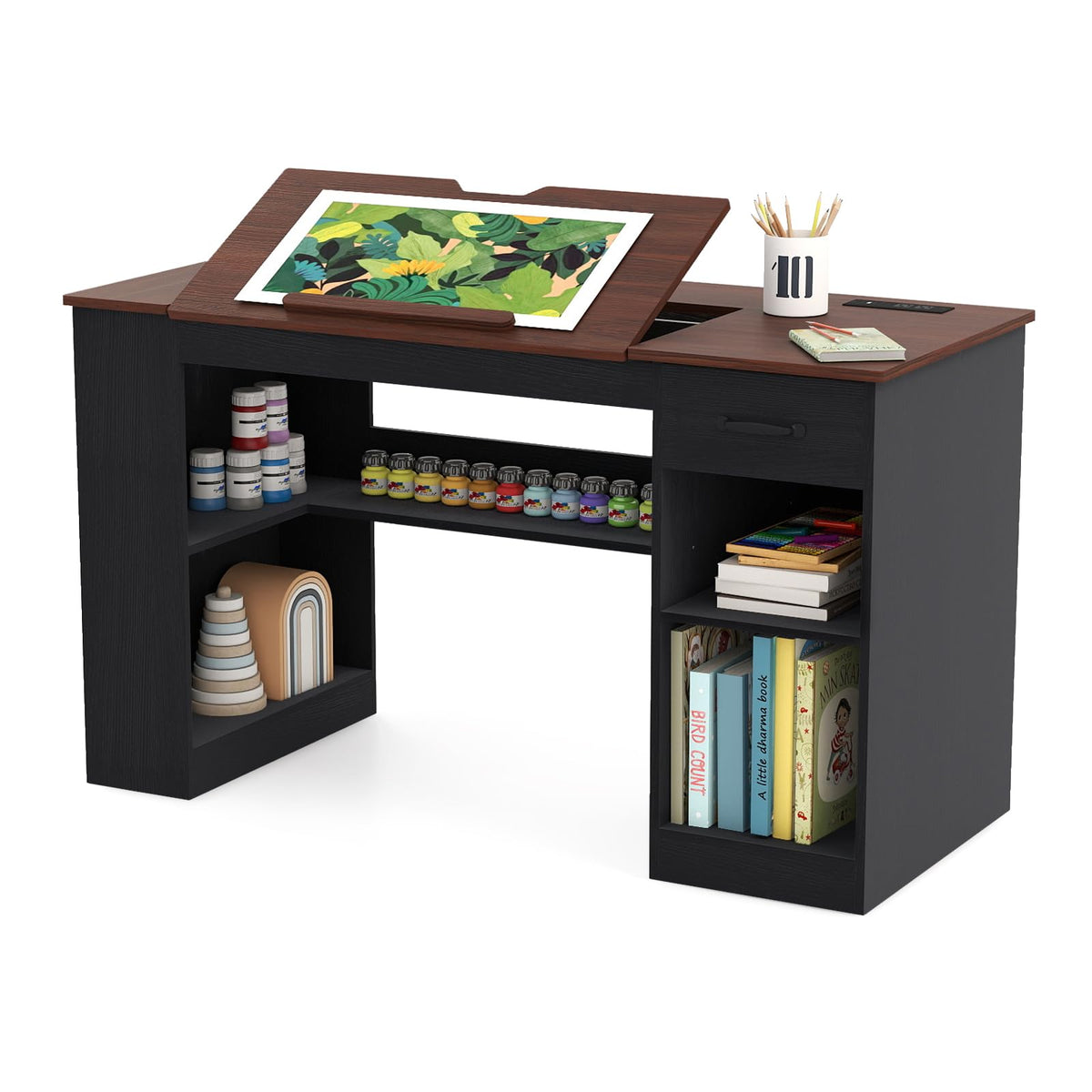 55.1" Black Drafting Table X540152