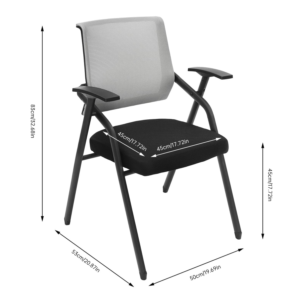 Grey Mesh Back Stacking Arm Chairs T3967