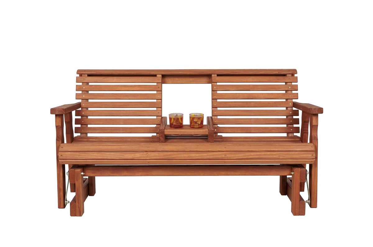 Heavy Duty Console Porch Glider with Cupholders D274