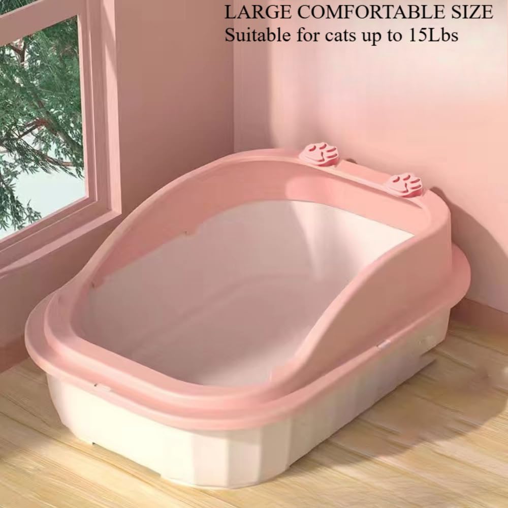Semi Enclosed Anti Splash Cat Litter Tray E5403