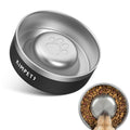 Black 2 Cups Stainless Steel Non-Slip Dog Slow Feeder Bowl K5410