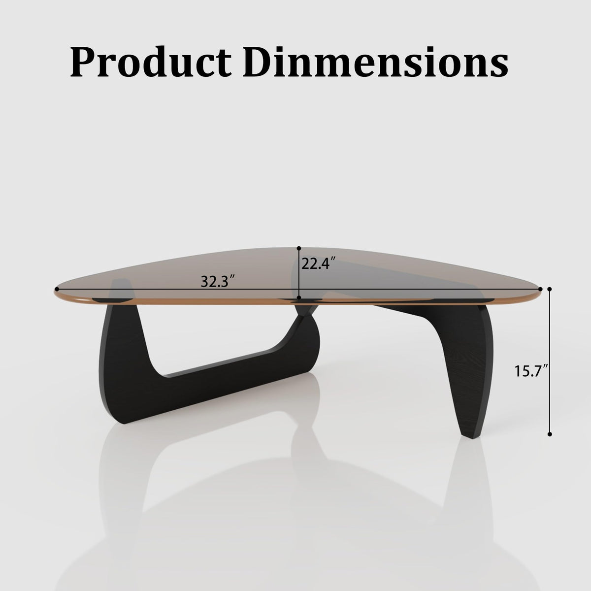 32" Black Tempered Glass Coffee Table A950