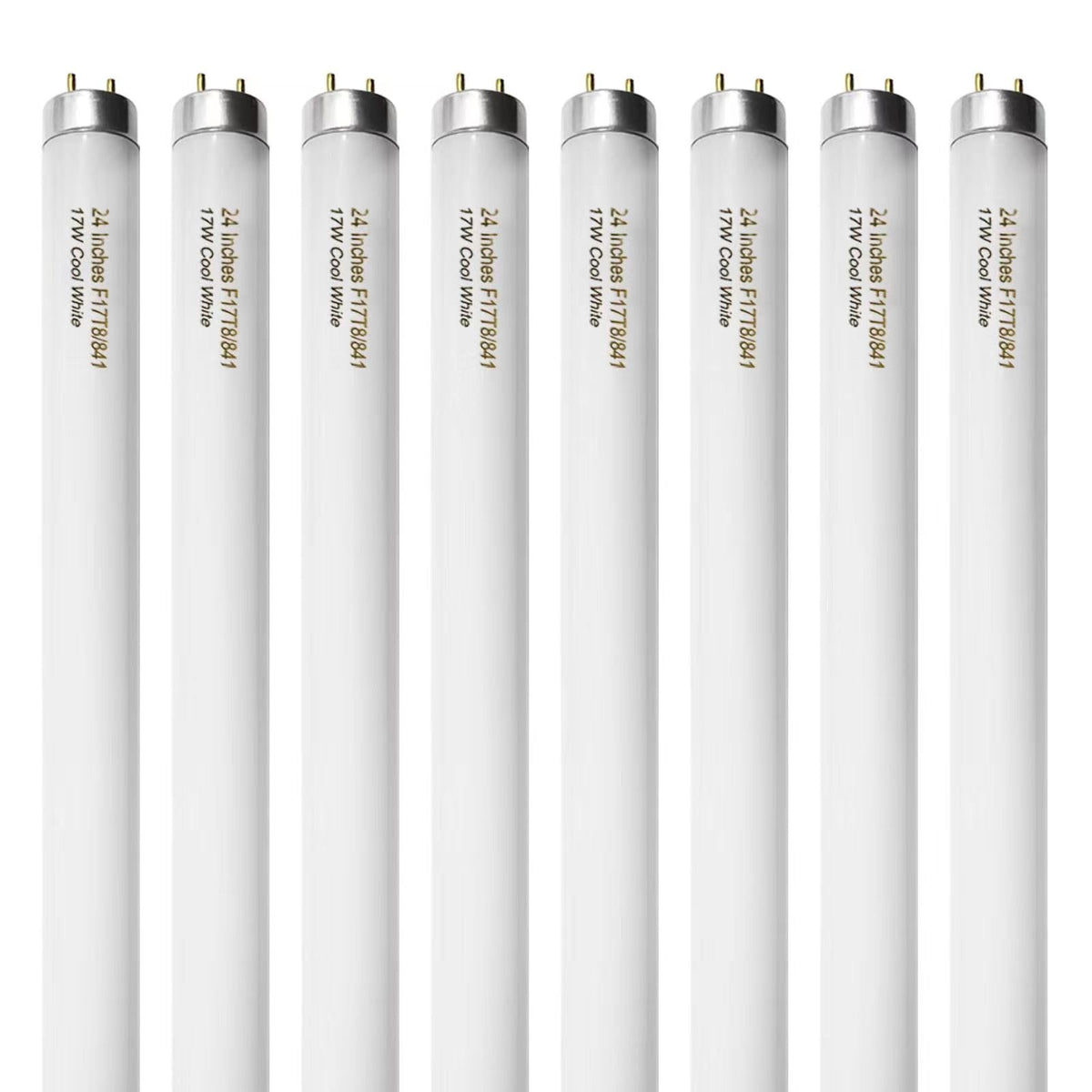 8 Pack 24 inch 17 Watts T8 Fluorescent Tube Light 4100K Cool White Y61563