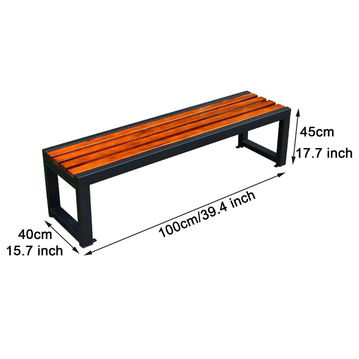 39.4in Cast Iron Outdoor Bench Y8478