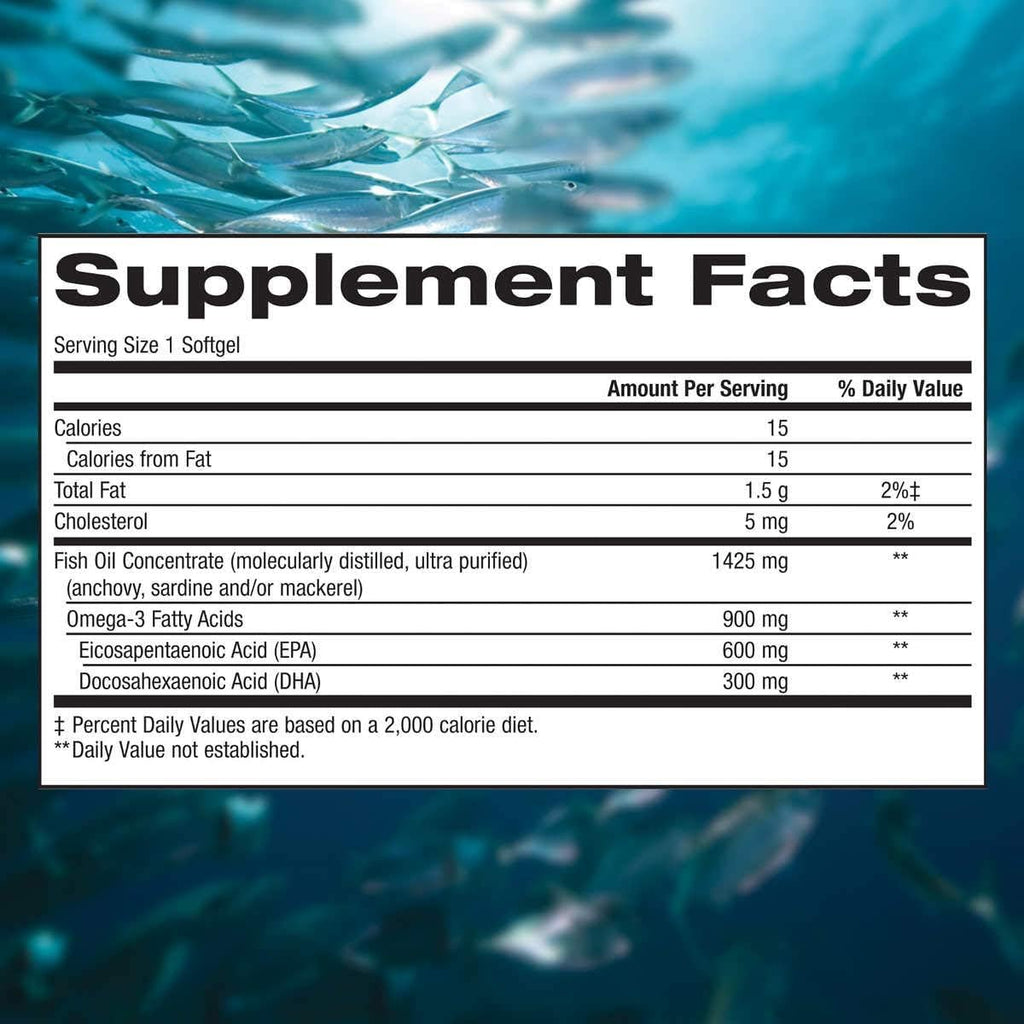 Triple Strength Omega-3 900 mg Fish Oil 200 Softgels H994171