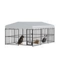 Large Outdoor Dog Kennel with Waterproof Canopy S8925