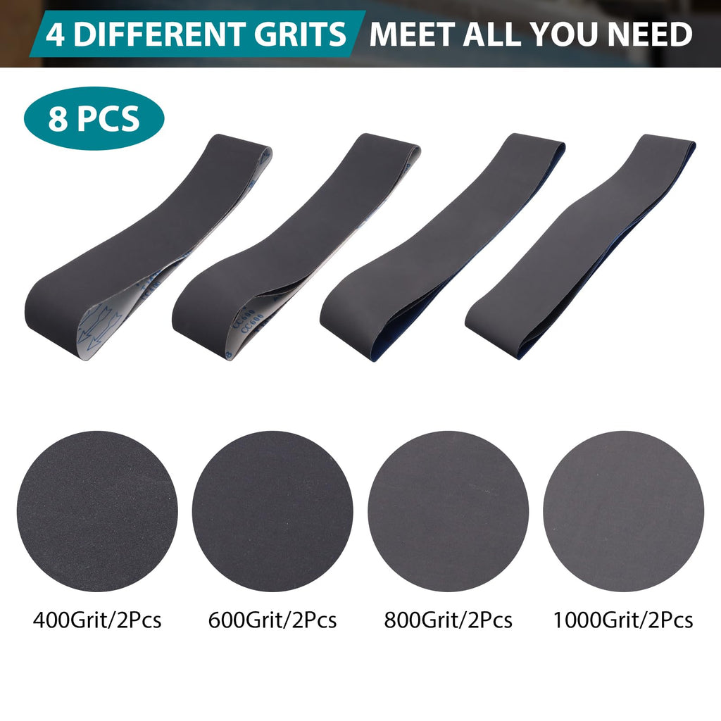 4x36 Inch Sanding Belts 400 600 800 1000 Grits 8 Pack Q220
