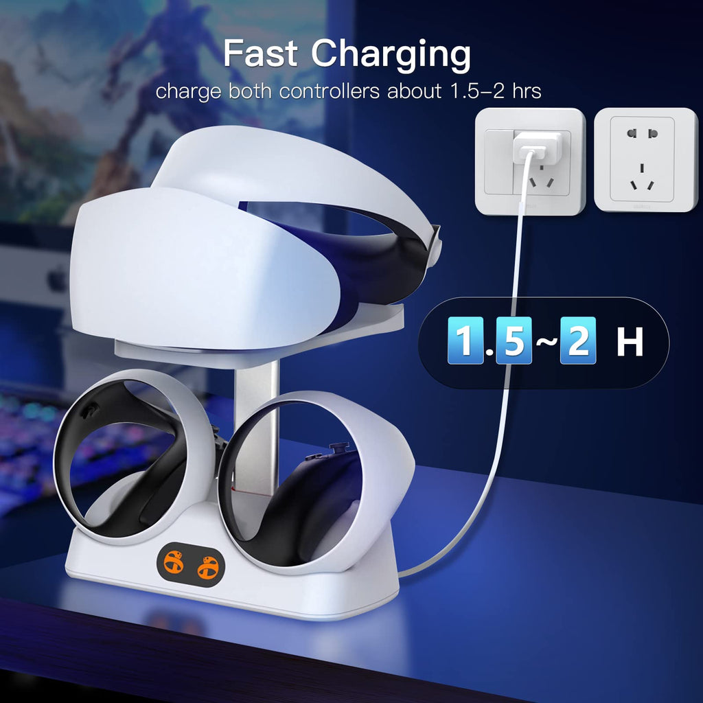 Charging Station for PS VR2 Sense Controllers with Headset Holder W8113
