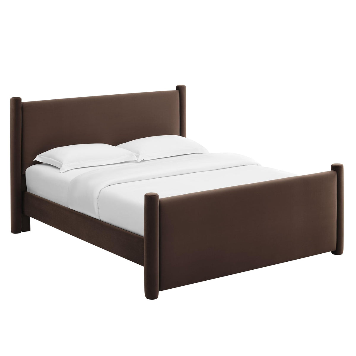 King Size Upholstered Platform Bed Frame with Headboard and Footboard M50476