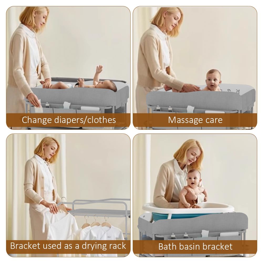 Portable Baby Changing Table with Storage Drawers I85124