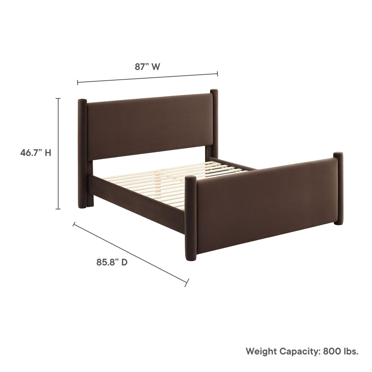 King Size Upholstered Platform Bed Frame with Headboard and Footboard M50476