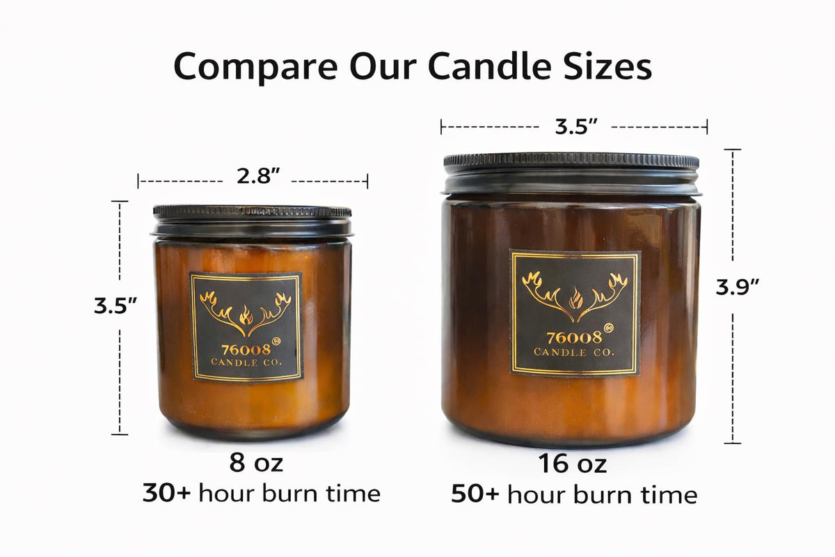 Leather & Whiskey Scented 16 oz Soy Wax Candle J7674