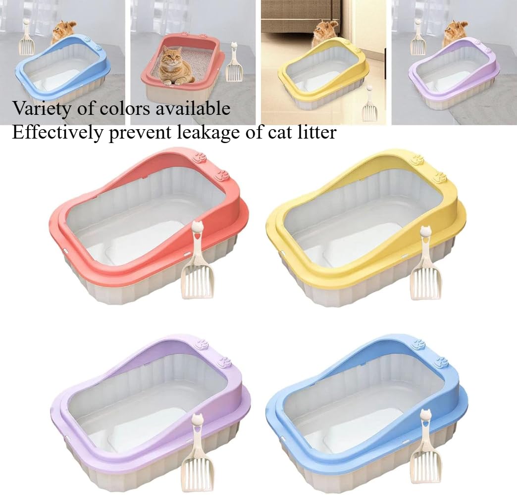 Semi Enclosed Anti Splash Cat Litter Tray E5403
