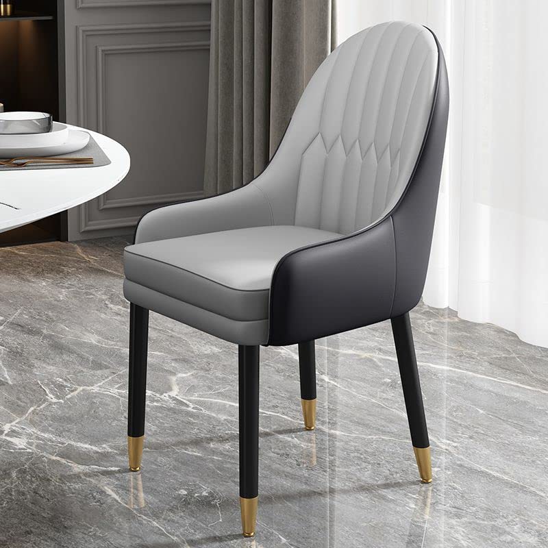 Light Gray Black Set of 2 Dining Chairs O219