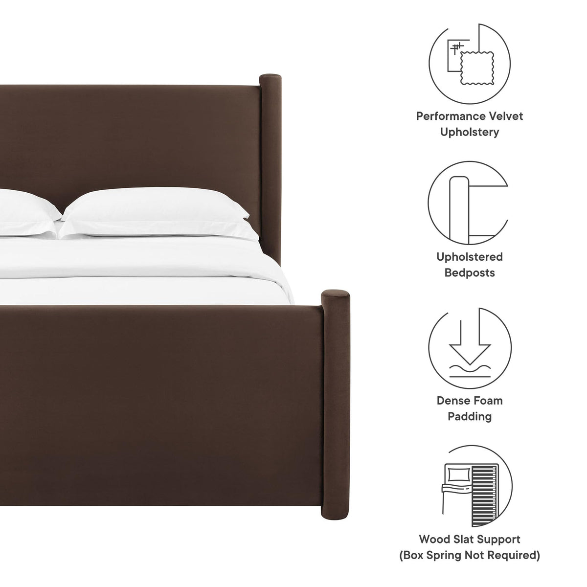 King Size Upholstered Platform Bed Frame with Headboard and Footboard M50476