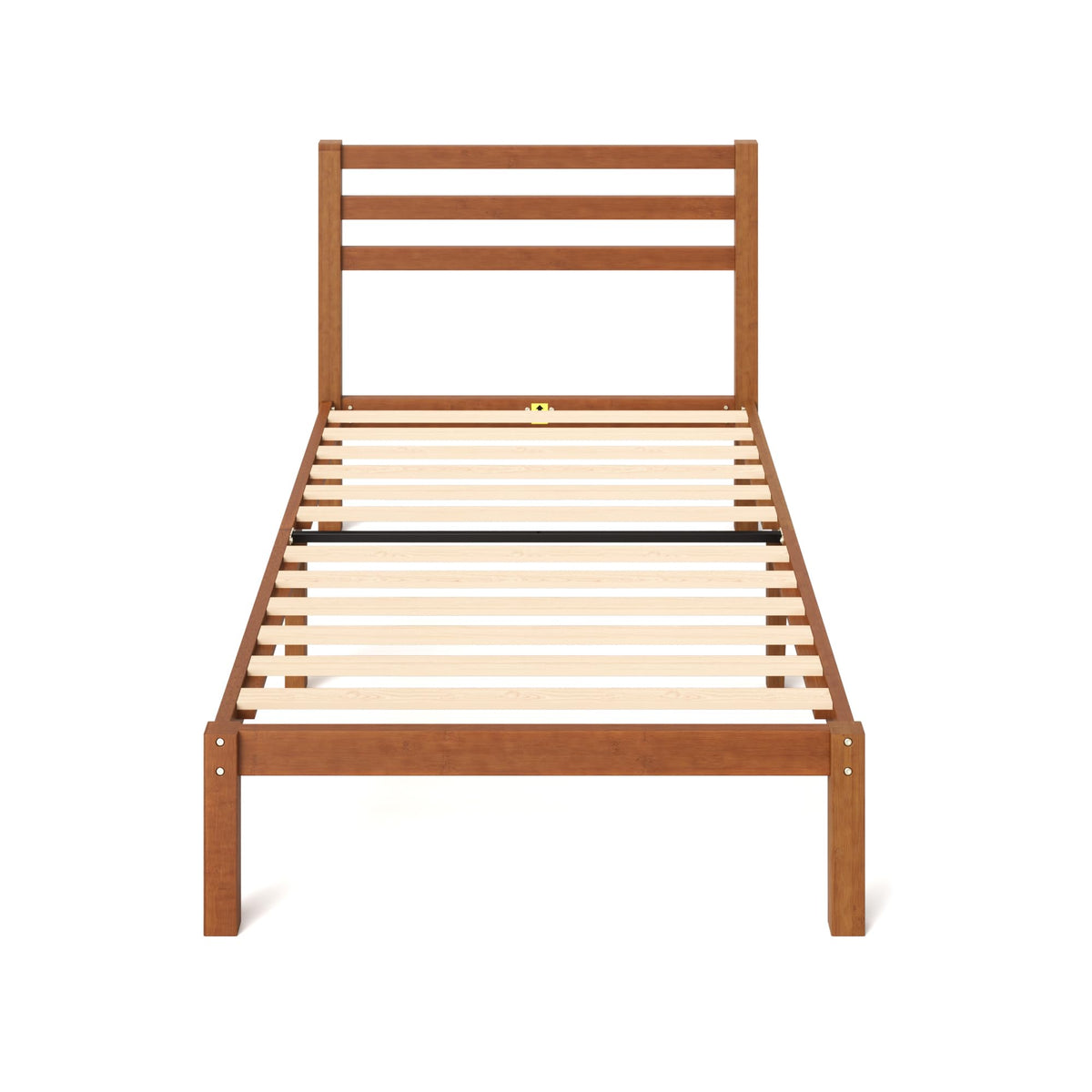 Twin Bamboo Platform Bed Frame with Headboard D21741