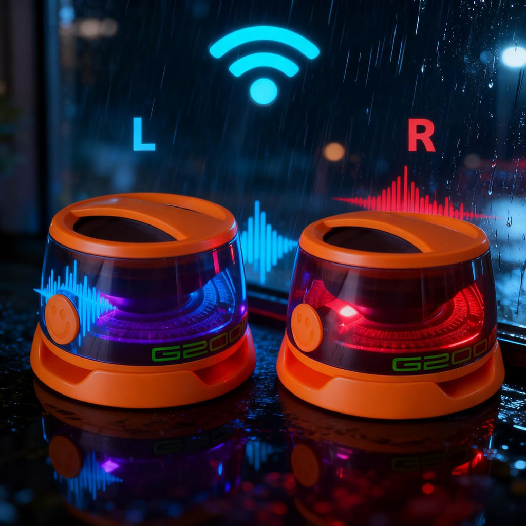 Magnetic Mini Bluetooth Speaker, Wireless Portable Speaker 2-Pack Black W924