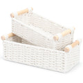 Cotton Rope Storage Baskets Set of 2 White R4038