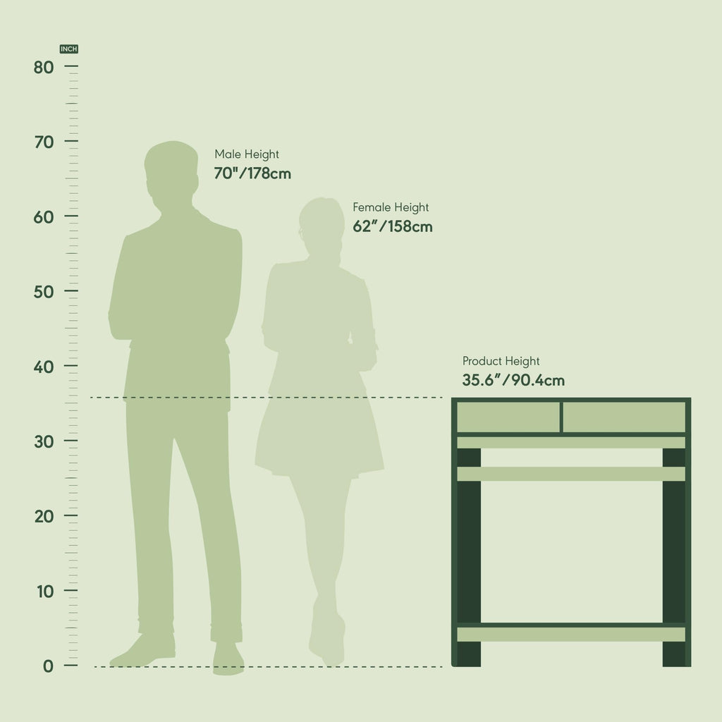 32-Inch Computer Desk with Hutch Shelf K9360
