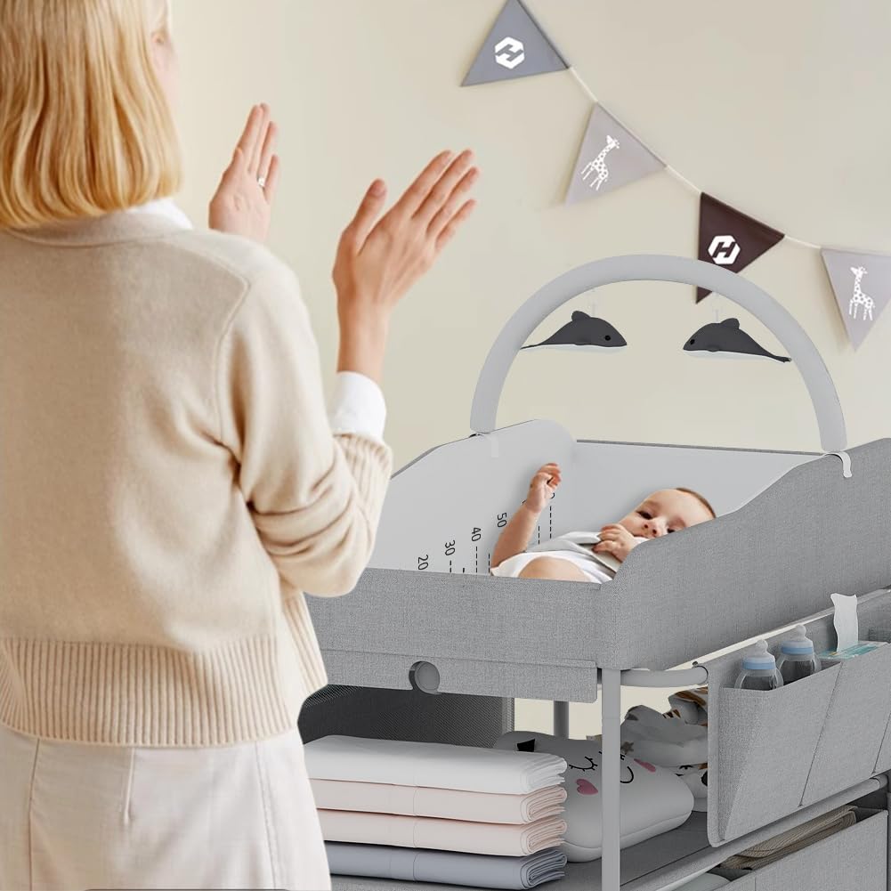 Portable Baby Changing Table with Storage Drawers I85124