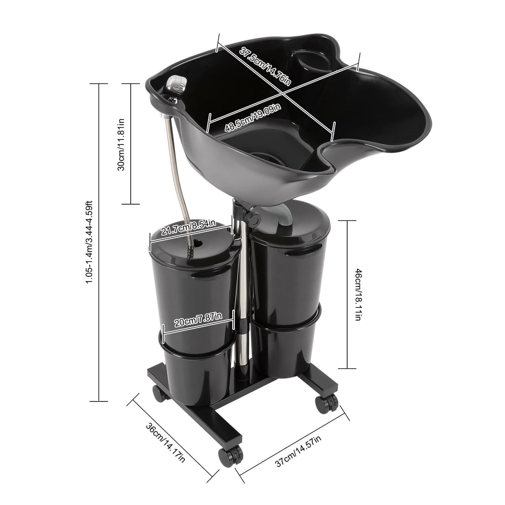 Electric Portable Shampoo Bowl with 2 Buckets V7597