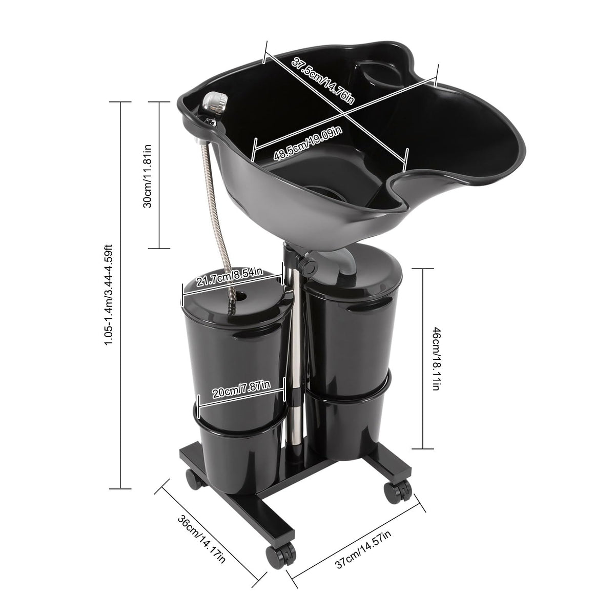 Electric Portable Shampoo Bowl with 2 Buckets V7597