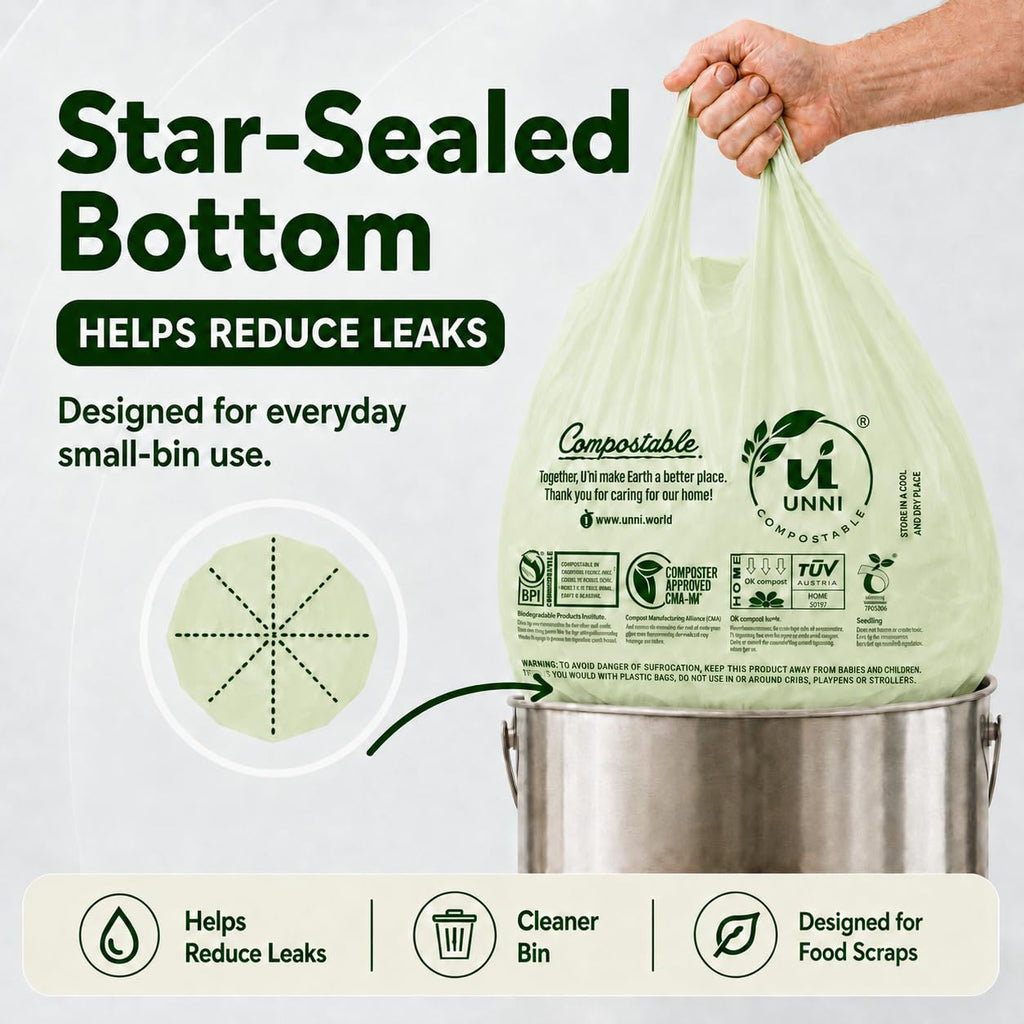 1.6 Gallon Compostable Bags with Easy-Tie Handles, 50 Count Z3018