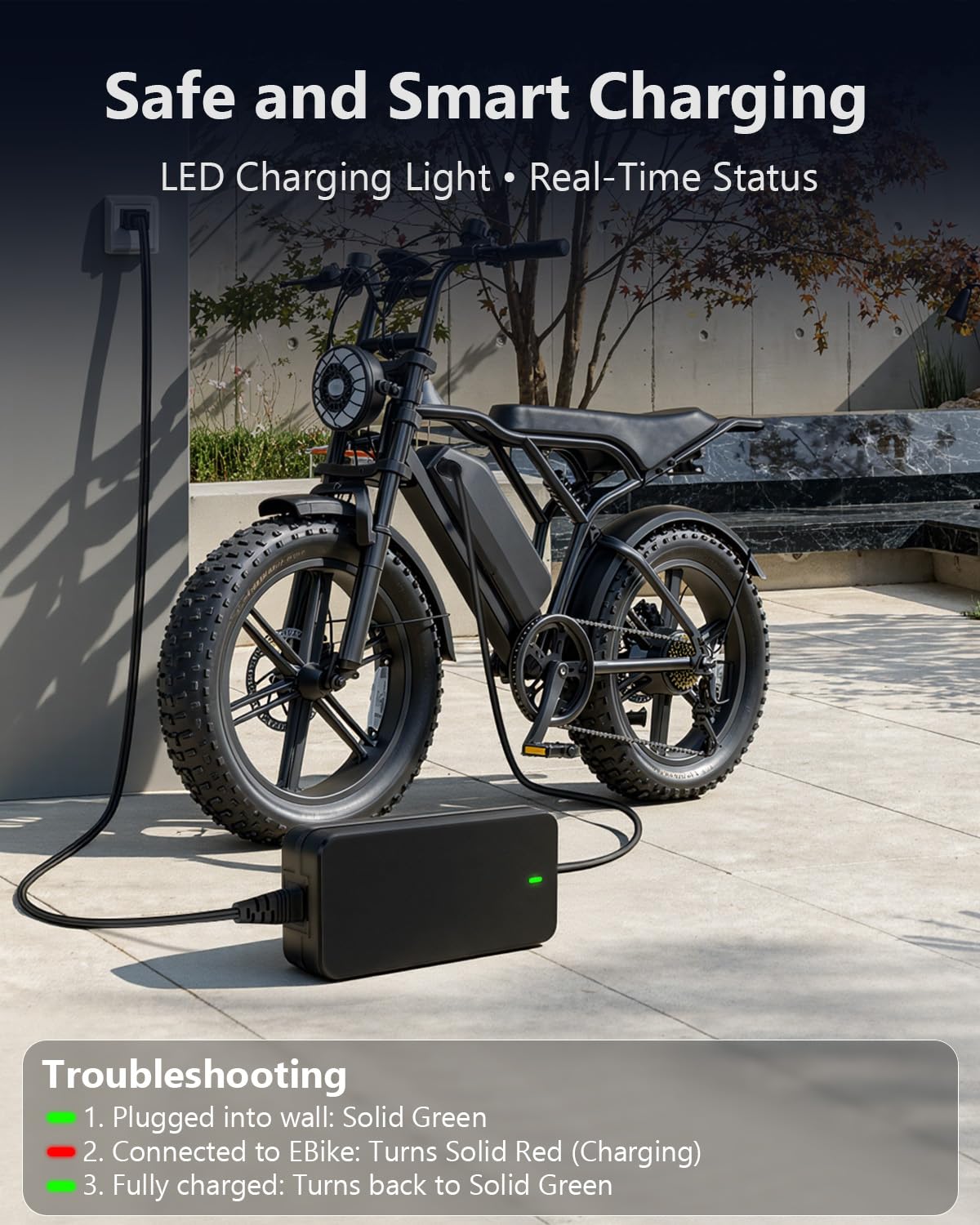 54.6V 3A ebike Charger for 48V Lithium Batteries P2310