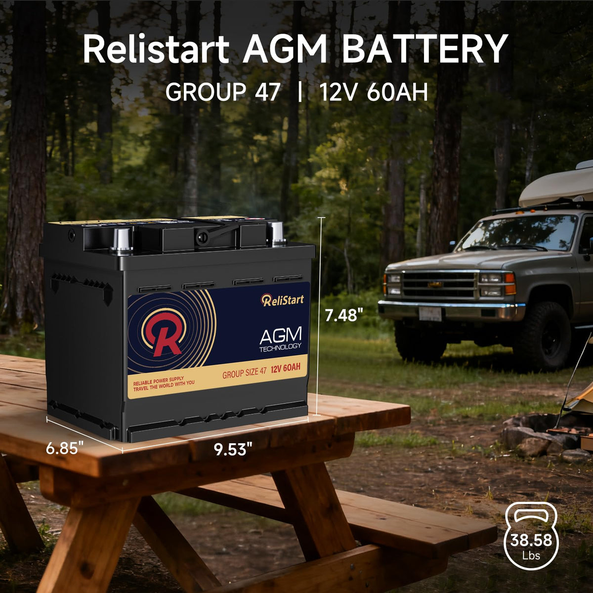 12V 60Ah Group 47 Car Battery G2741
