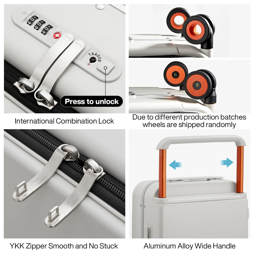 20 Inch Carry On Luggage Aluminum Frame Spinner Wheels C930757