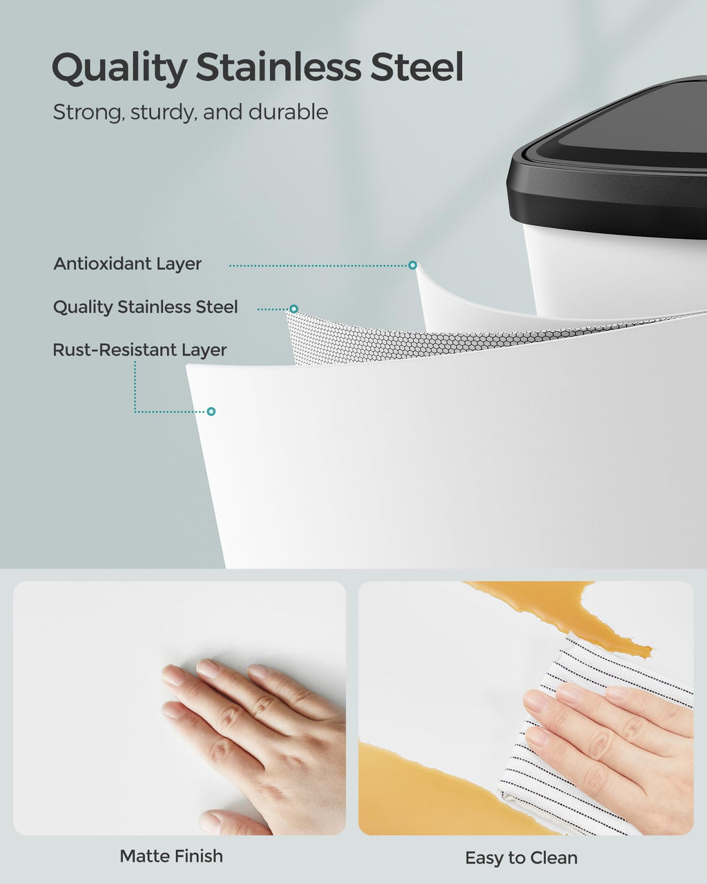 13 Gallon Stainless Steel Kitchen Trash Can N715892