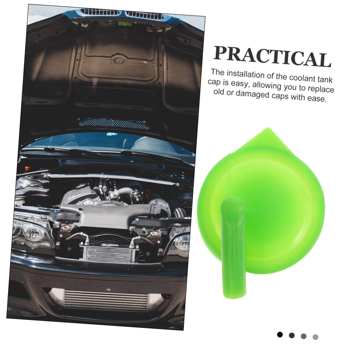 Coolant Reservoir Cap Replacement ABS Green W626