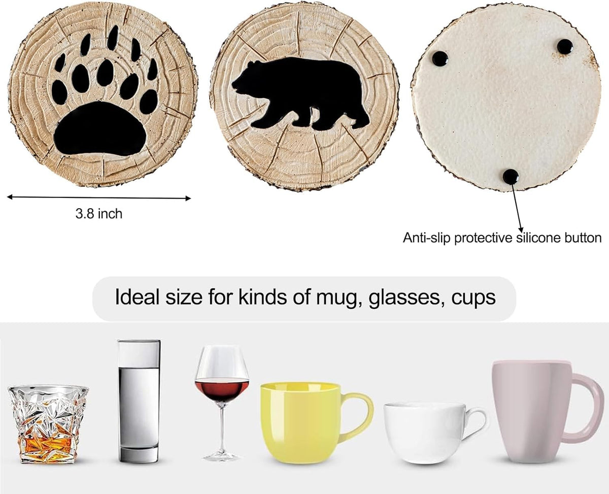 Black Bear Coasters Set of 6 L5455