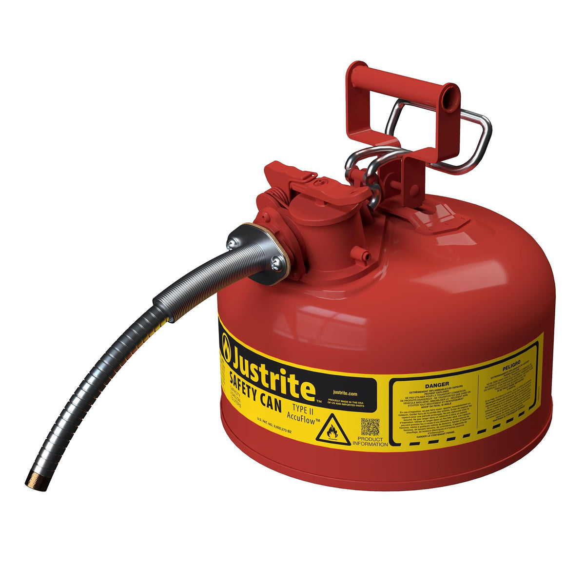 Red Galvanized Steel Gasoline Safety Can Q641