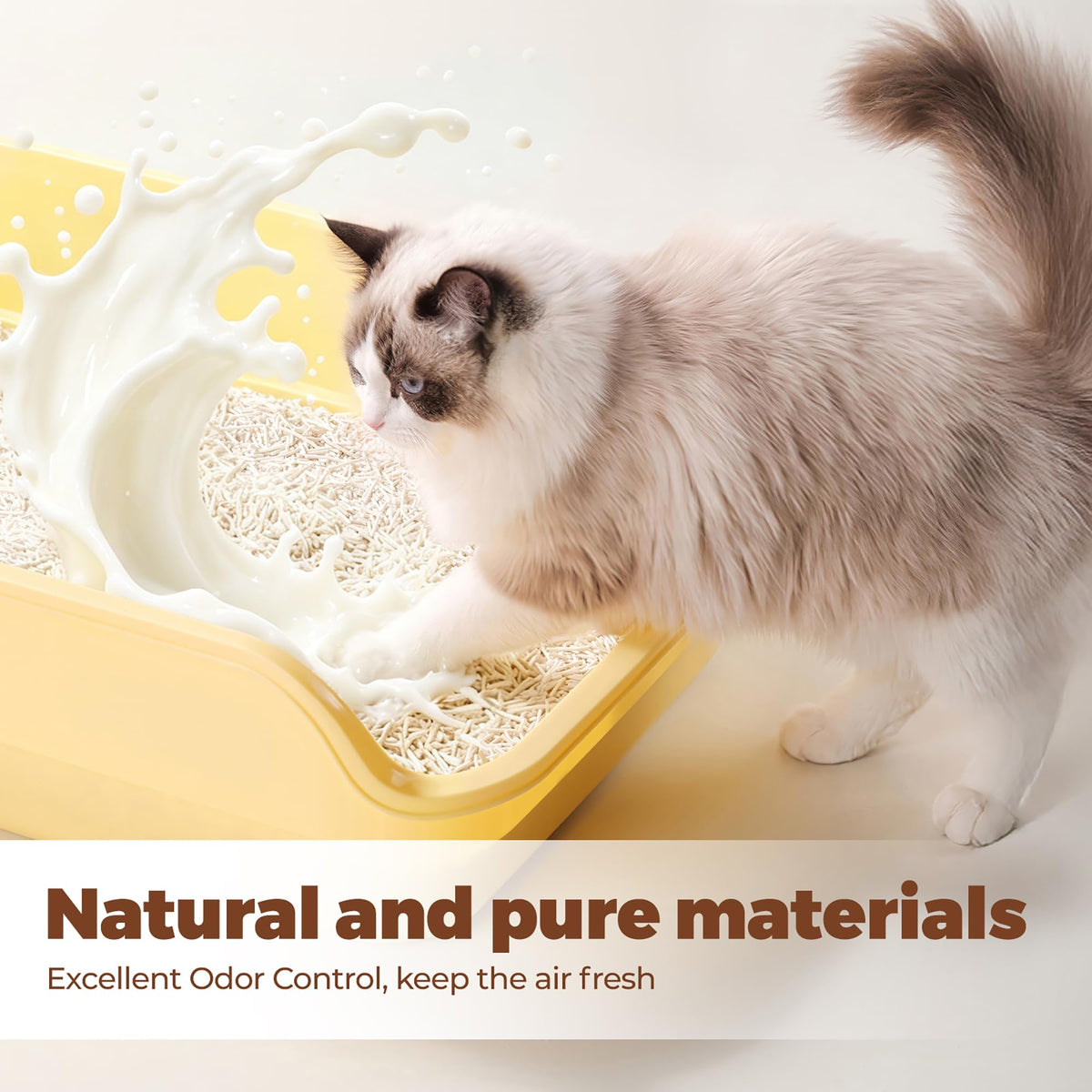 Tofu Cat Litter, Non-Stick, Odor Control, Flushable, Clumping, 99.9% Dust-Free, 5.5lb × 3 Bags T789361