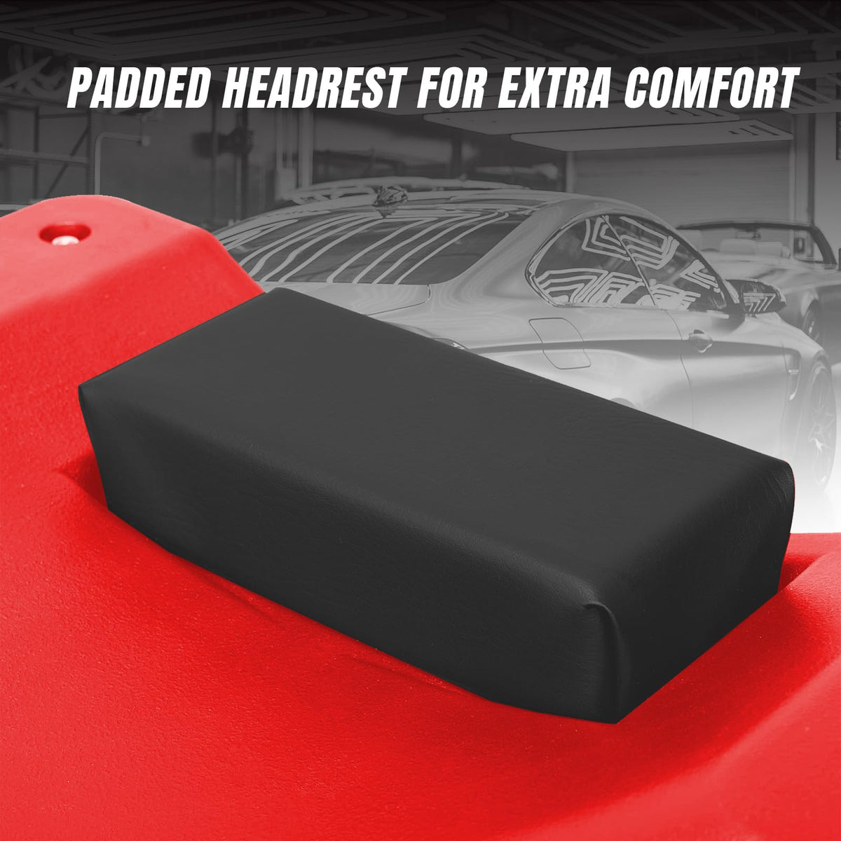 Rolling Garage Creeper with Padded Headrest and 6 Casters I707693