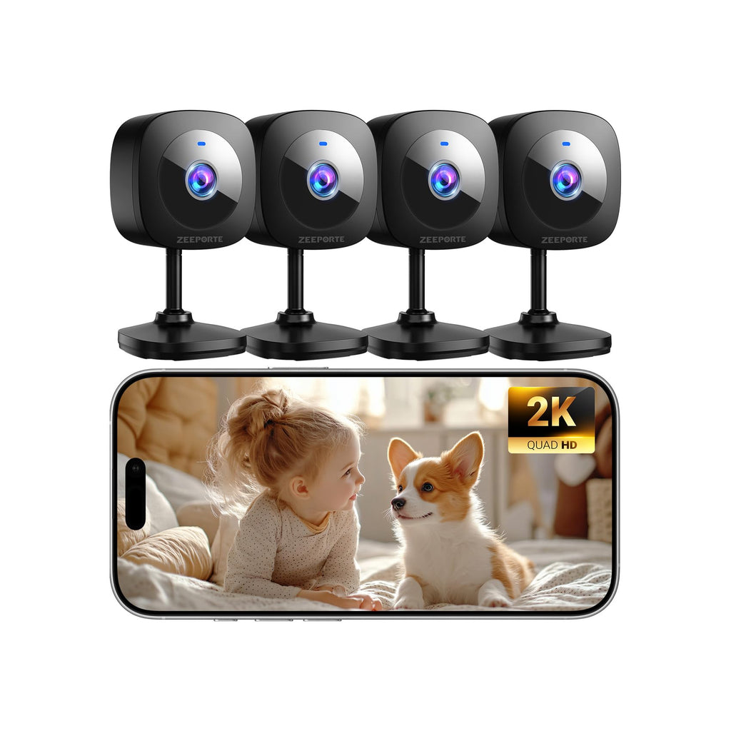 2K Indoor Security Camera 4-Pack with Night Vision U5771