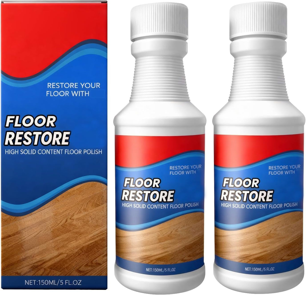 Floor Restore Cleaner, High Solid Content Floor Polish (2 PACK) W68872